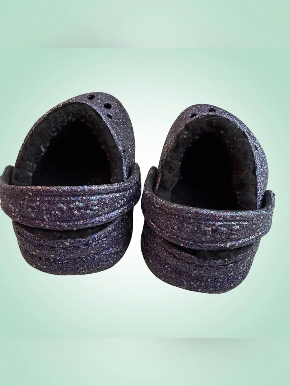 Crocs Kids Purple Iridescent Glitter Clog 4C NWOT